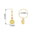 Lab Grown Yellow Sapphire Hoop Drop Earrings Lab Created Yellow Sapphire - ( AAAA ) - Quality - Rosec Jewels