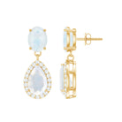 4.75 CT Classic Moonstone Dangle Earrings with Diamond Moonstone - ( AAA ) - Quality - Rosec Jewels