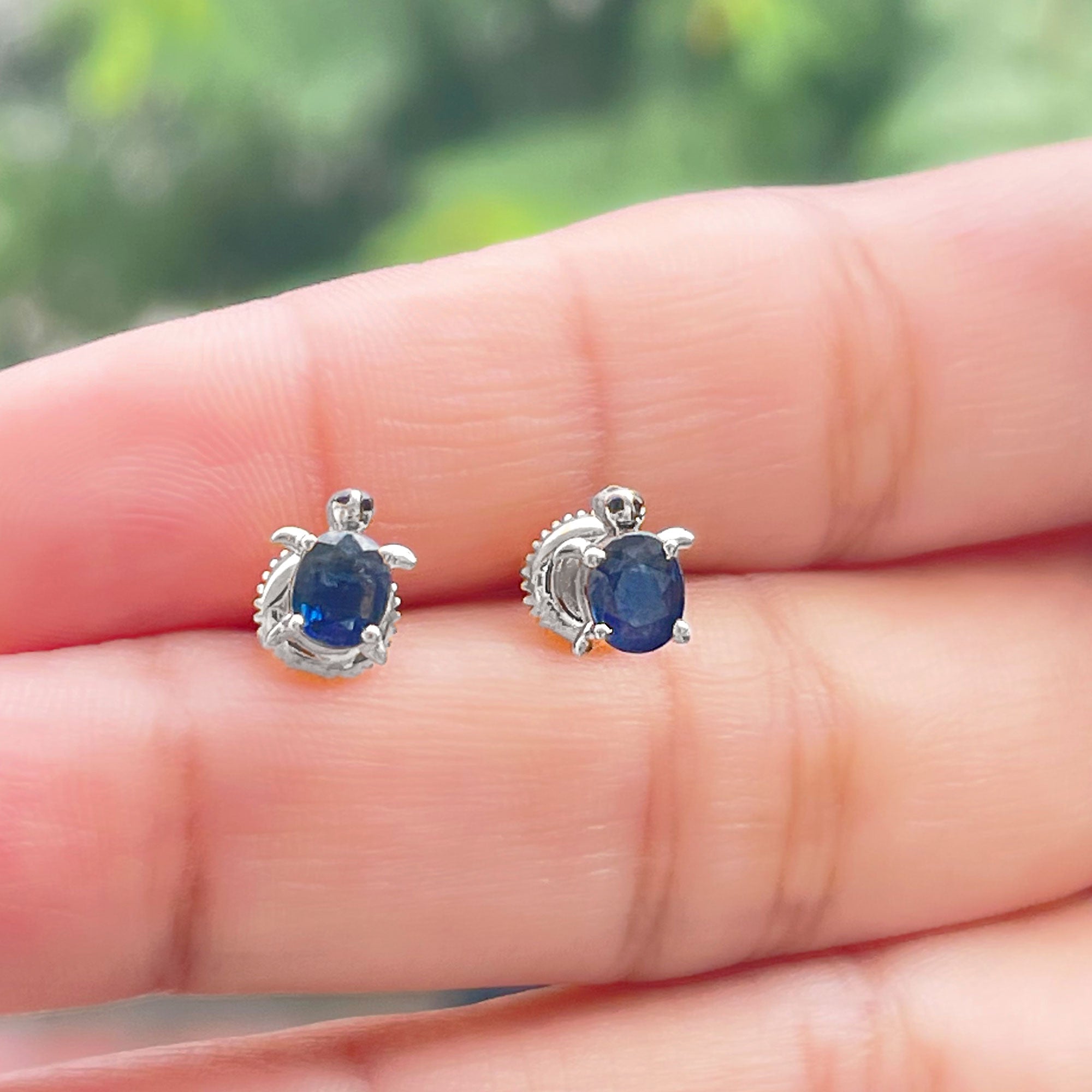 Blue Sapphire Stud Earrings, Mini Solid 14k Rose Gold Earrings, factory September Birthstone Gift, Anniversary Jewelry Gift, Single Or Pair