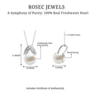 Rosec Jewels-Freshwater Pearl Solitaire Pendant with Leaf