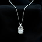 Rosec Jewels-Freshwater Pearl Solitaire Pendant with Leaf