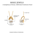 Rosec Jewels-Freshwater Pearl Solitaire Pendant with Leaf