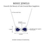 Lab Created Blue Sapphire Infinity 2 Stone Necklace With Diamond Accent Lab Created Blue Sapphire - ( AAAA ) - Quality - Rosec Jewels