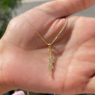 Natural Diamond Celestial Pendant in Gold Diamond - ( HI-SI ) - Color and Clarity - Rosec Jewels