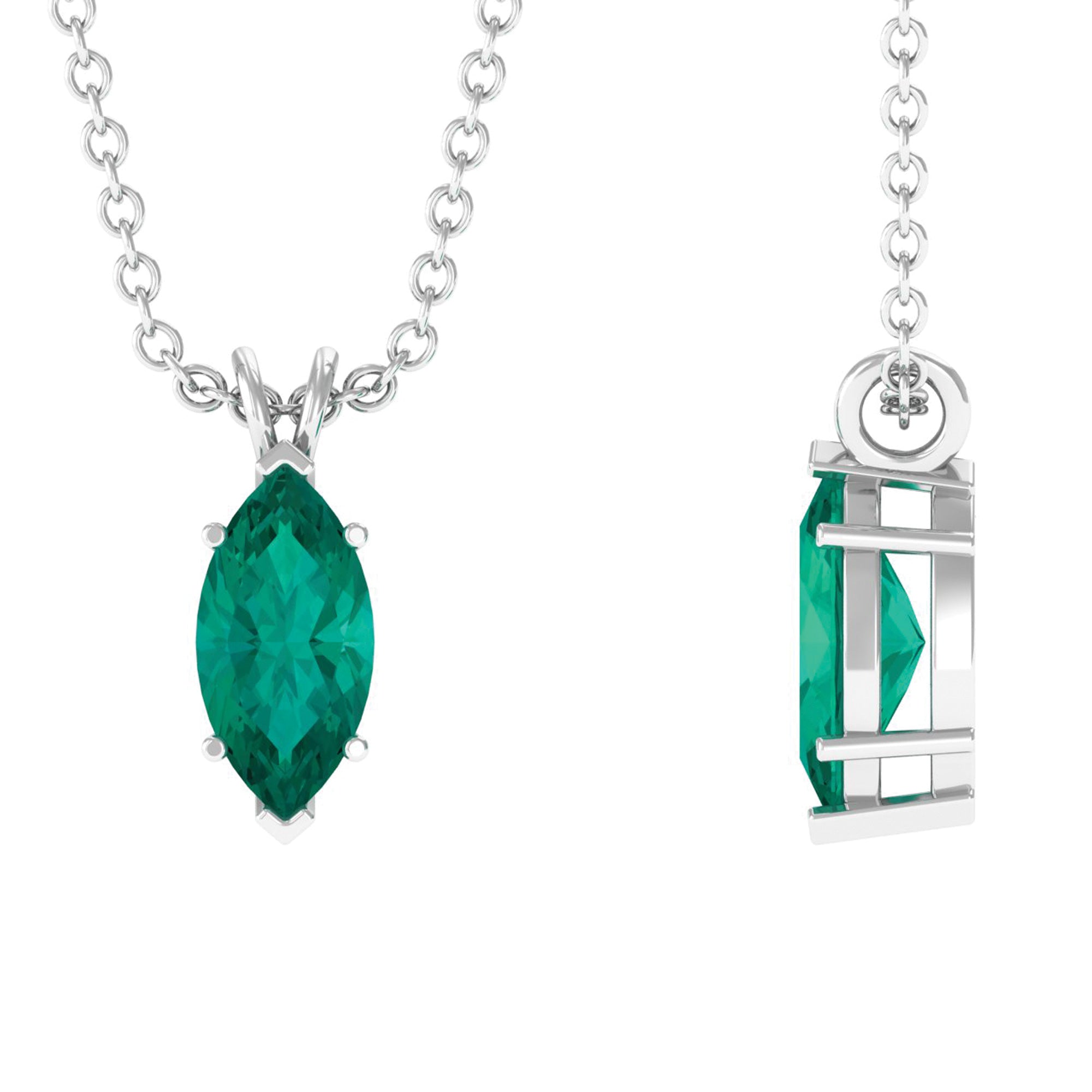 Natural Emerald Pendant, outlet Engagement Pendent, Emerald Silver Pendent, Woman Pendant, Pendant Necklace, Luxury Pendent, Princess Cut Stone