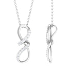 Two Tone Diamond Infinity Twisted Pendant Diamond - ( HI-SI ) - Color and Clarity - Rosec Jewels