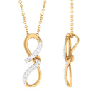 Two Tone Diamond Infinity Twisted Pendant Diamond - ( HI-SI ) - Color and Clarity - Rosec Jewels