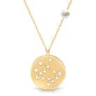 Freshwater Pearl Gemini Zodiac Pendant with Diamond Freshwater Pearl - ( AAA ) - Quality - Rosec Jewels