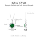 Lab Grown Emerald Flower Inspired Pendant Necklace With Diamond Lab Created Emerald - ( AAAA ) - Quality - Rosec Jewels