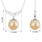 Real South Sea Peal Designer Necklace with Diamond Stones South Sea Pearl - ( AAA ) - Quality - Rosec Jewels