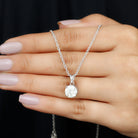 8 MM Certified Moissanite Solitaire Pendant Necklace - Rosec Jewels