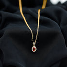 Oval Shape Orange Sapphire and Diamond Halo Pendant Orange Sapphire - ( AAA ) - Quality - Rosec Jewels