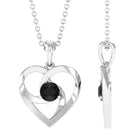 Minimal Black Onyx Gold Heart Necklace For Women Black Onyx - ( AAA ) - Quality - Rosec Jewels