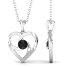 Minimal Black Onyx Gold Heart Necklace For Women Black Onyx - ( AAA ) - Quality - Rosec Jewels