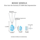 Aquamarine Solitaire Pendant Necklace and Earrings Set Aquamarine - ( AAA ) - Quality - Rosec Jewels