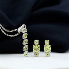 Elegant Peridot Bar Jewelry Set Peridot - ( AAA ) - Quality - Rosec Jewels