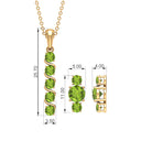 Elegant Peridot Bar Jewelry Set Peridot - ( AAA ) - Quality - Rosec Jewels