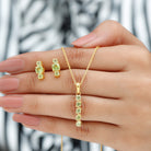 Elegant Peridot Bar Jewelry Set Peridot - ( AAA ) - Quality - Rosec Jewels