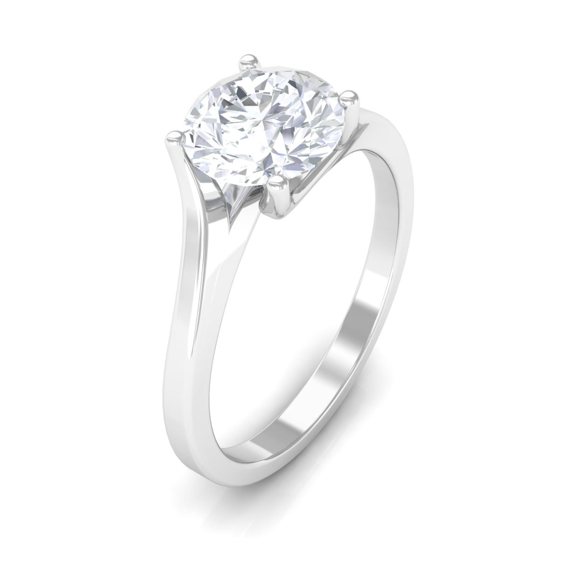 Rosec Jewels-1.50 CT Moissanite Solitaire Ring in 4 Prong Twist Setting