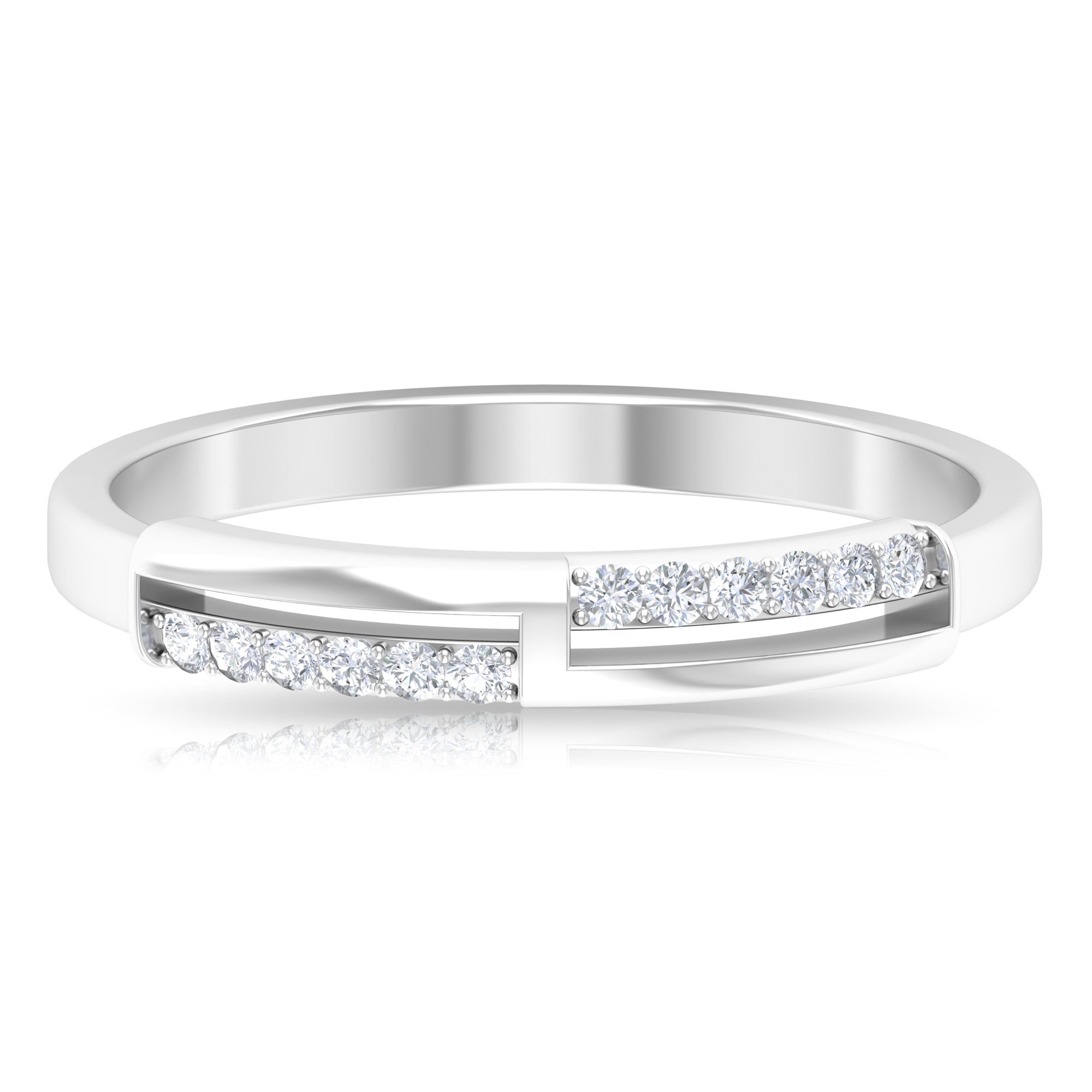 Rosec Jewels-Round Diamond Band Ring in Prong Setting