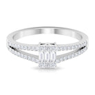 Rosec Jewels-Split Shank Diamond Engagement Ring in Illusion Setting