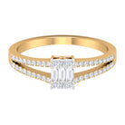 Rosec Jewels-Split Shank Diamond Engagement Ring in Illusion Setting