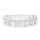 Rosec Jewels-2.50 CT Designer Baguette Moissanite Wedding Band with Halo