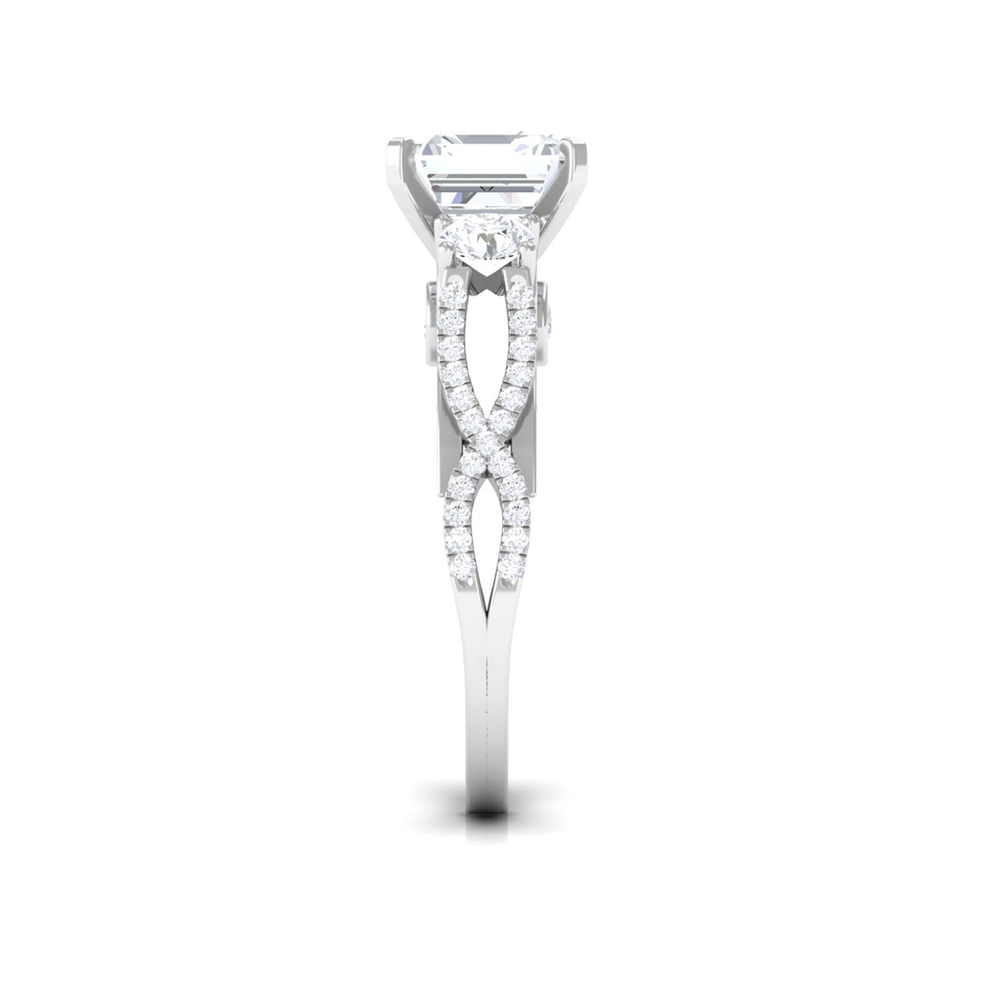 Rosec Jewels-Certified Moissanite Spiral Shank Engagement Ring