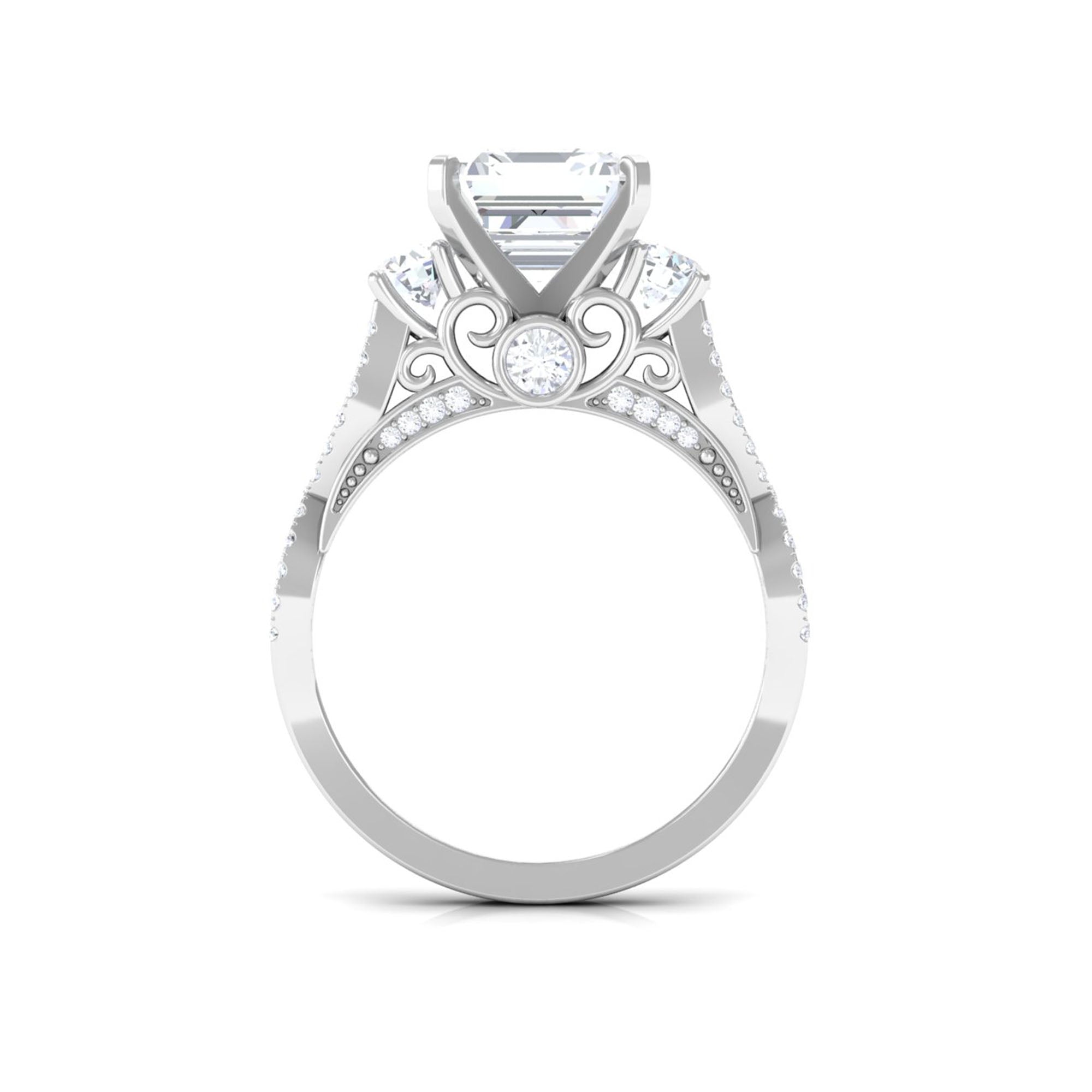 Rosec Jewels-Certified Moissanite Spiral Shank Engagement Ring