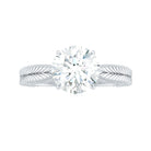 Rosec Jewels-Claw Set Round Shape Moissanite Gold Solitaire Engagement Ring