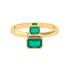 Rosec Jewels-1 CT Moi Et Toi Octagon Cut Emerald Two Stone Engagement Ring