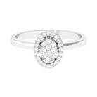 Rosec Jewels-1/4 CT Diamond Oval Promise Ring for Women