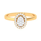 Rosec Jewels-1/4 CT Diamond Oval Promise Ring for Women