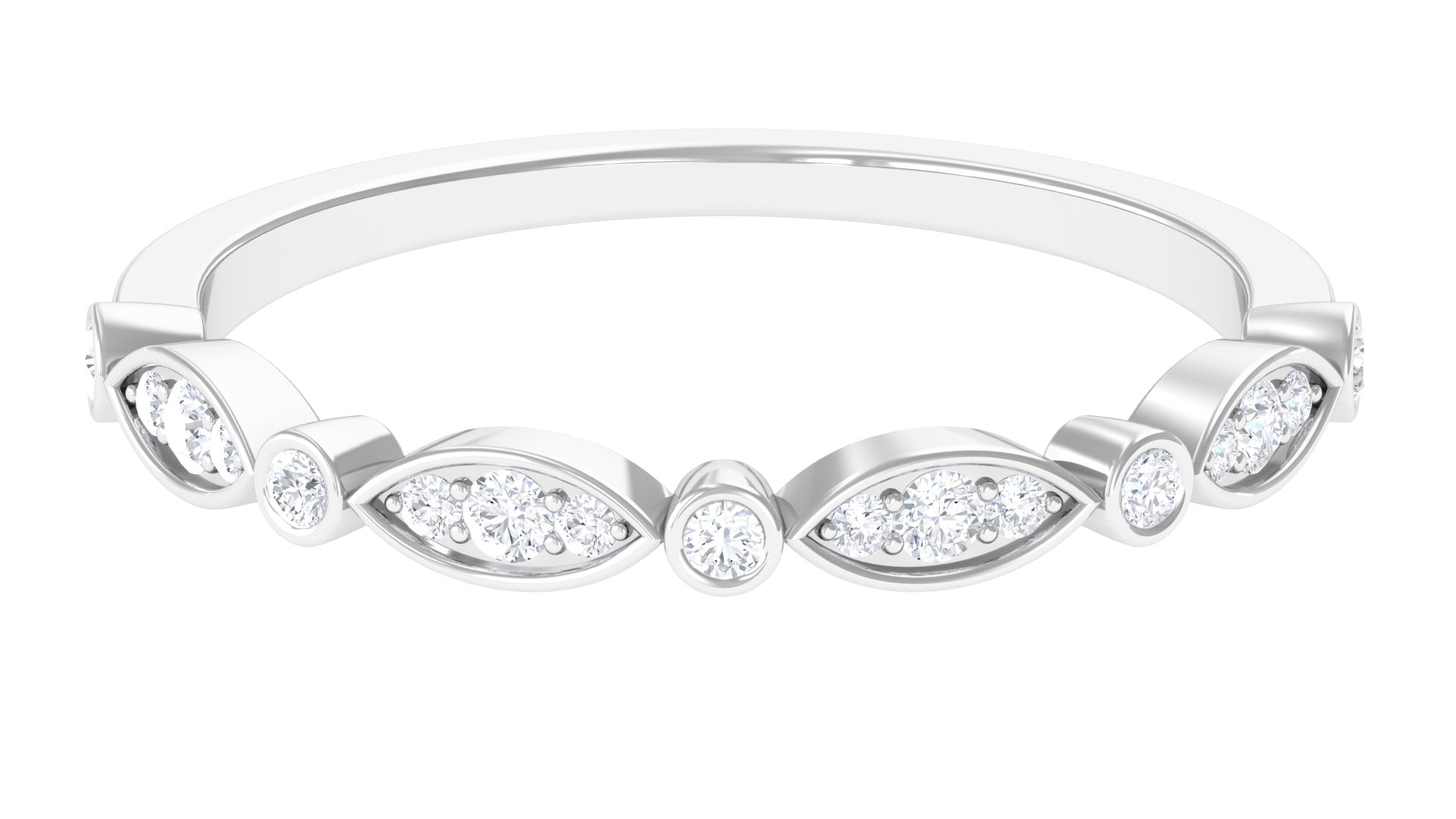 Rosec Jewels-Natural Diamond Half Eternity Anniversary Ring