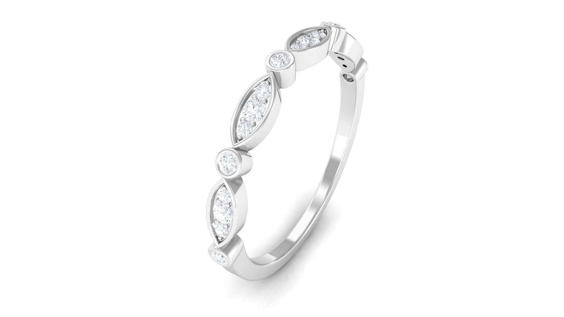 Rosec Jewels-Natural Diamond Half Eternity Anniversary Ring