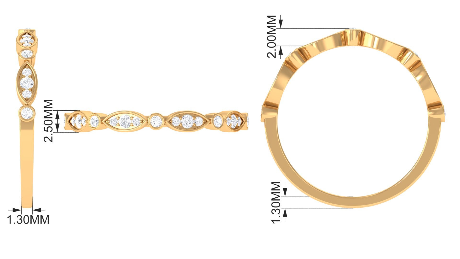 Rosec Jewels-Natural Diamond Half Eternity Anniversary Ring