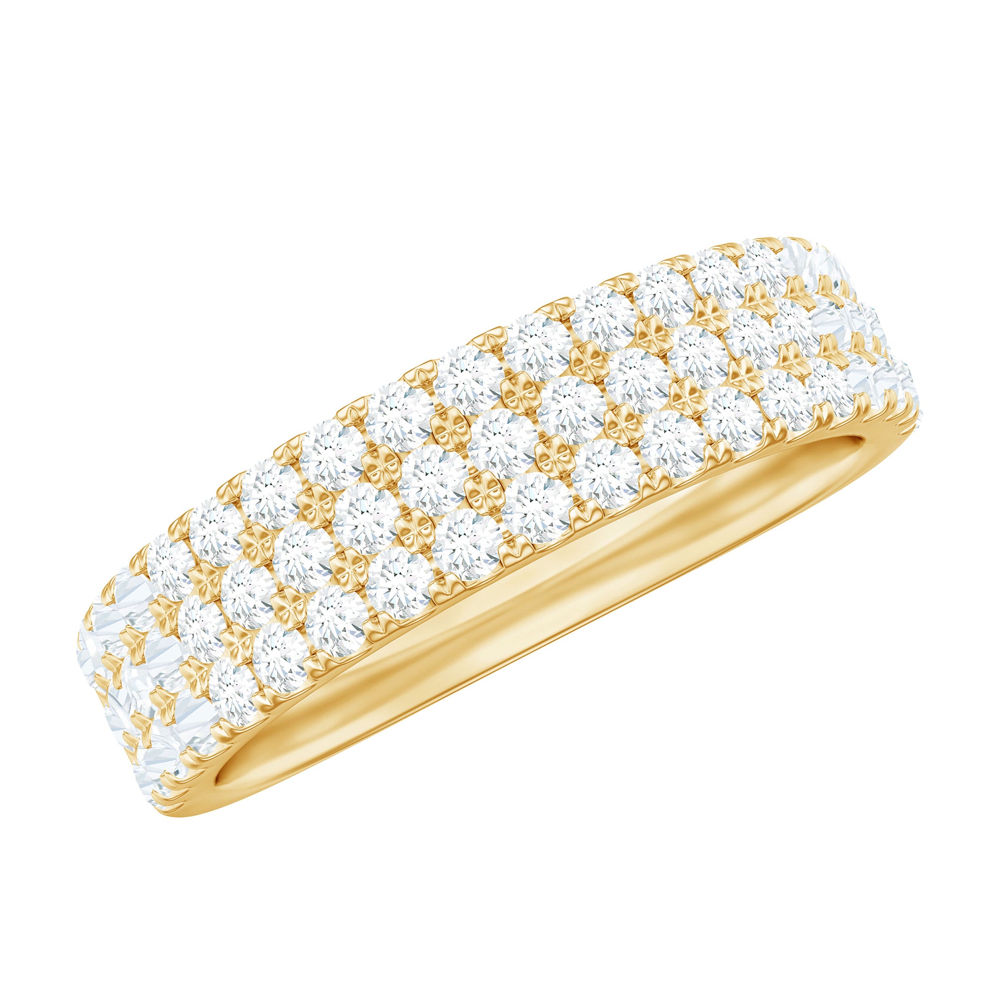 Rosec Jewels-Natural Diamond Wide Half Eternity Band Ring