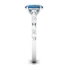 Rosec Jewels-2.25 CT Solitaire Accent Ring with Created London Blue Topaz and Diamond