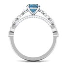 Rosec Jewels-2.25 CT Solitaire Accent Ring with Created London Blue Topaz and Diamond