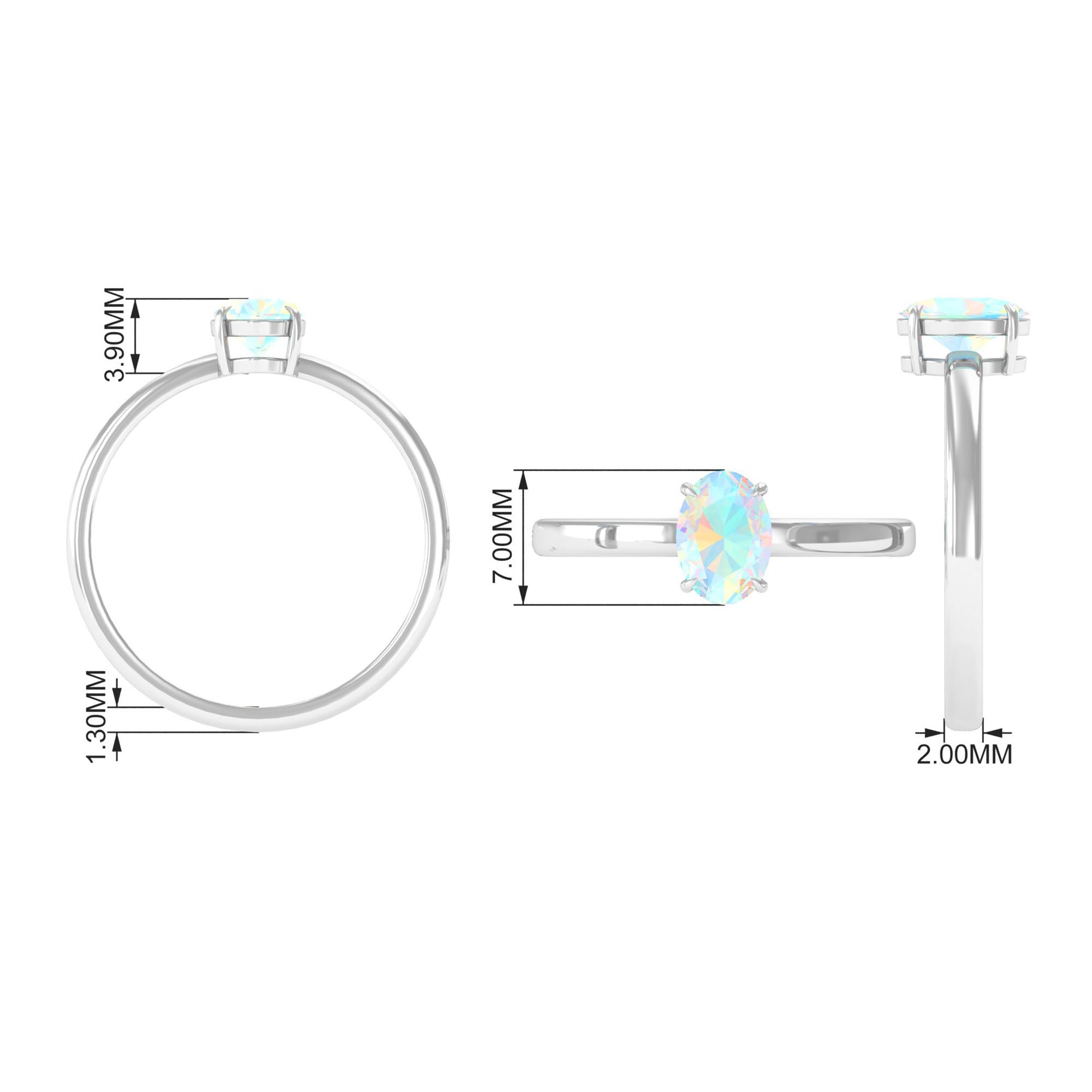 Rosec Jewels-5X7 MM Oval Cut Ethiopian Opal Solitaire Ring in Claw Setting