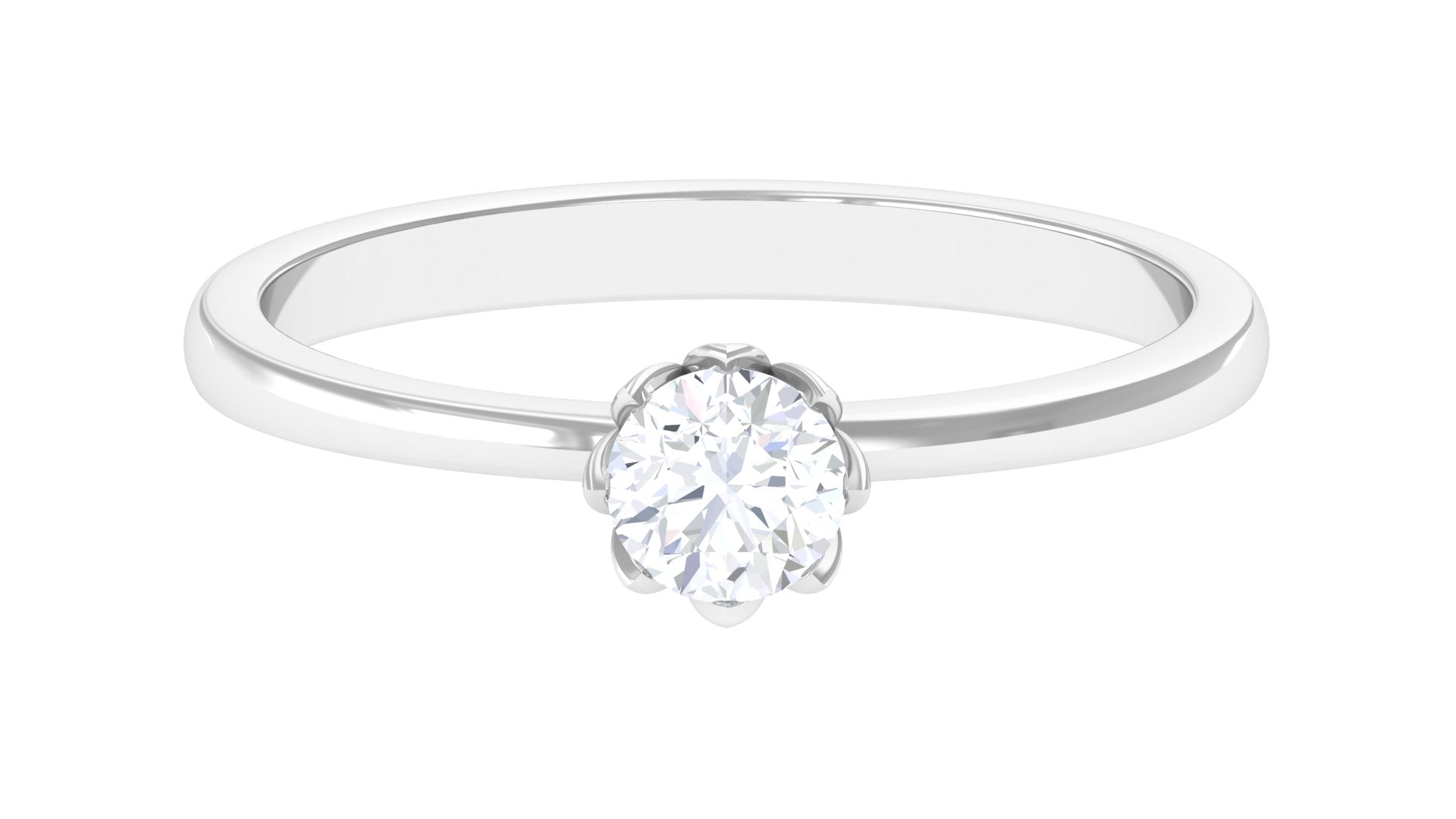 Rosec Jewels-0.50 CT Real Diamond Solitaire Promise Ring