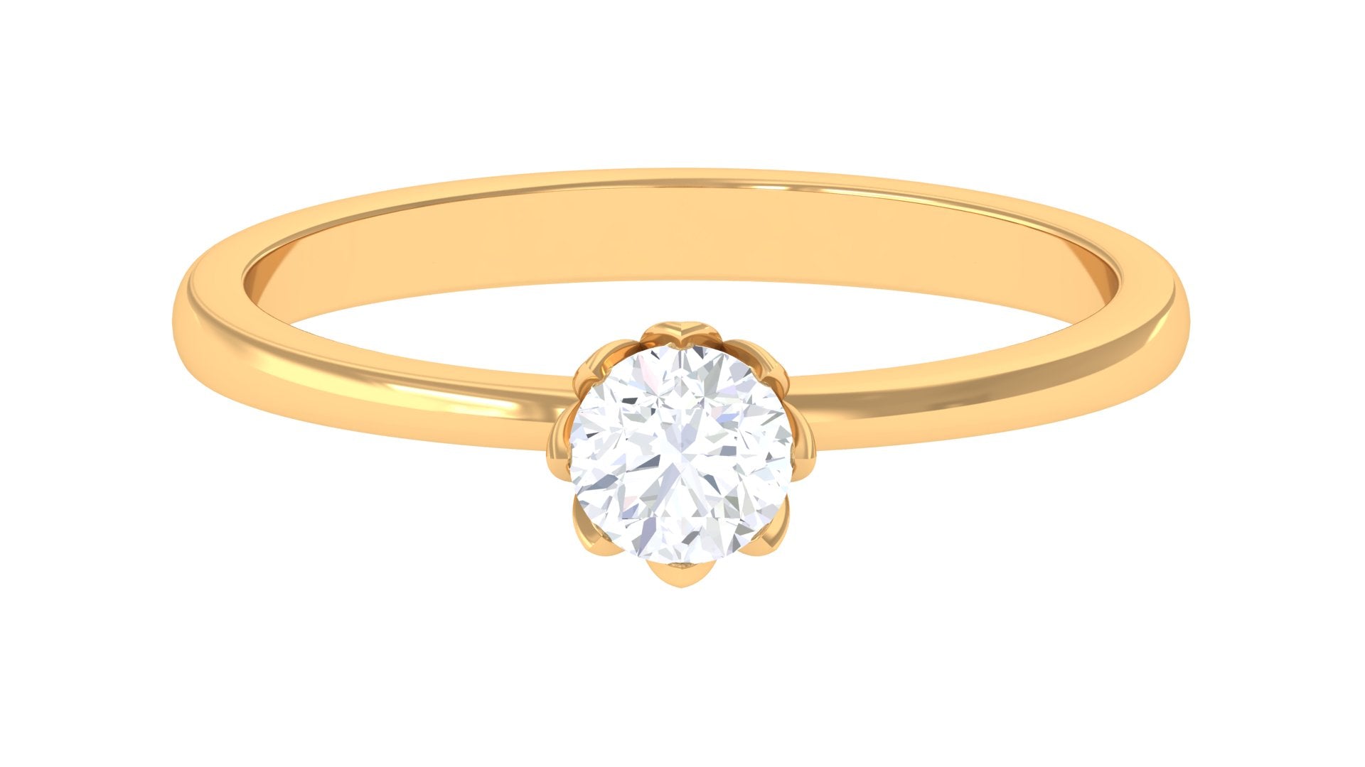 Rosec Jewels-0.50 CT Real Diamond Solitaire Promise Ring