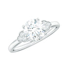 Rosec Jewels-6.50 MM Prong Set Trio Solitaire Moissanite Engagement Ring