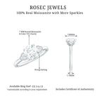 Rosec Jewels-6.50 MM Prong Set Trio Solitaire Moissanite Engagement Ring