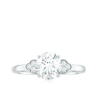 Rosec Jewels-6.50 MM Prong Set Trio Solitaire Moissanite Engagement Ring