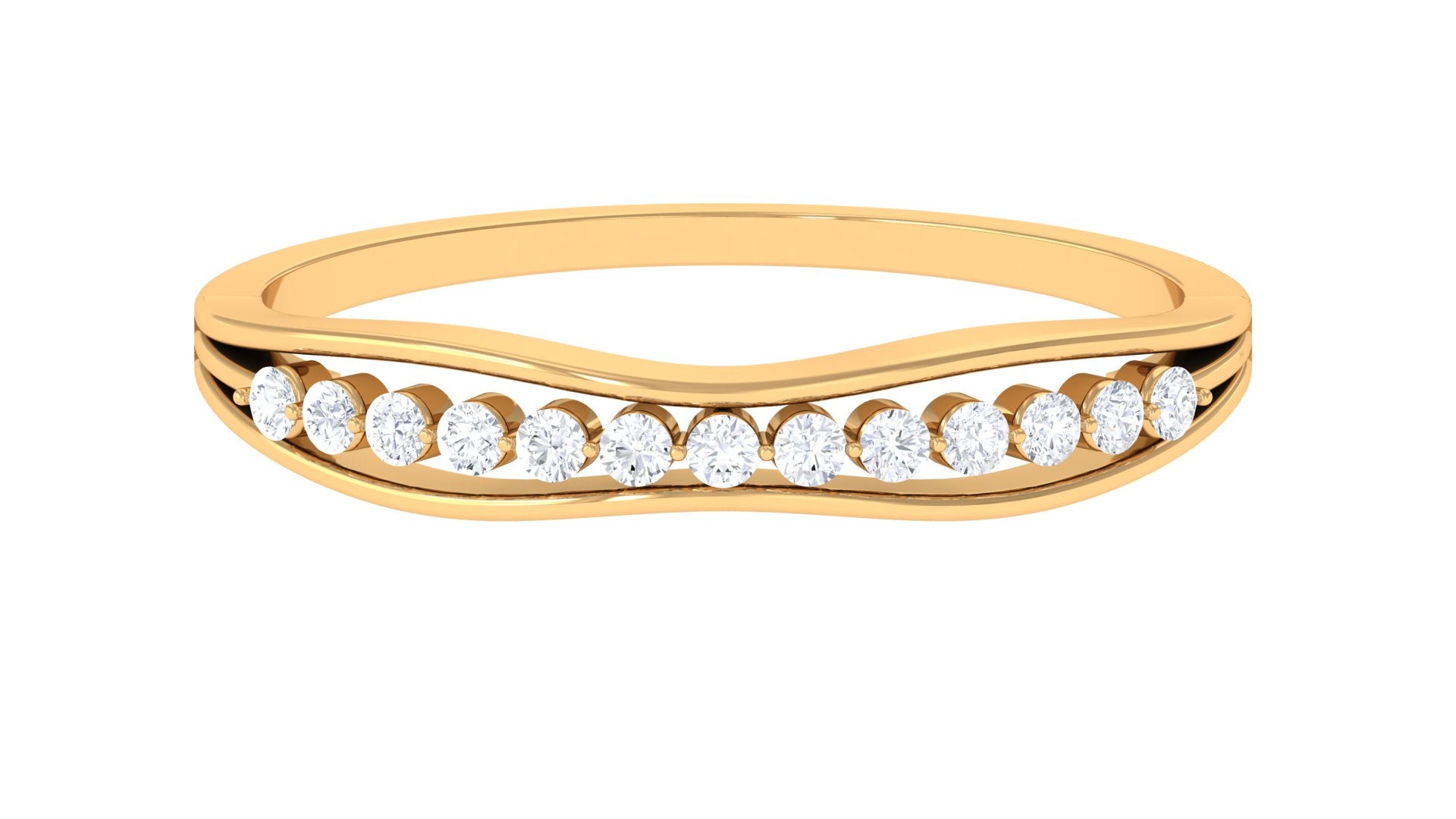 Rosec Jewels-Natural Diamond Half Eternity Minimal Stackable Ring