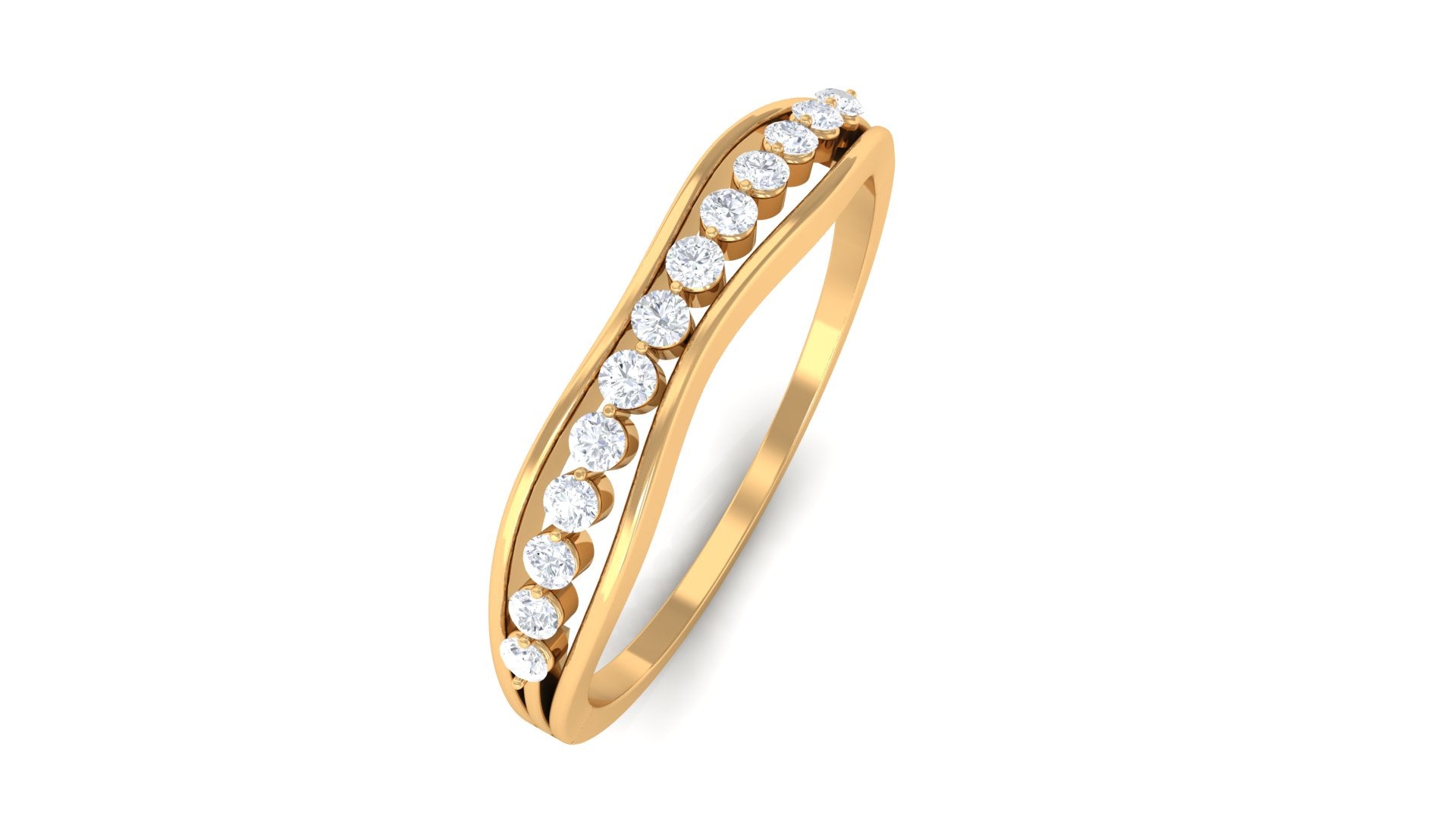 Rosec Jewels-Natural Diamond Half Eternity Minimal Stackable Ring