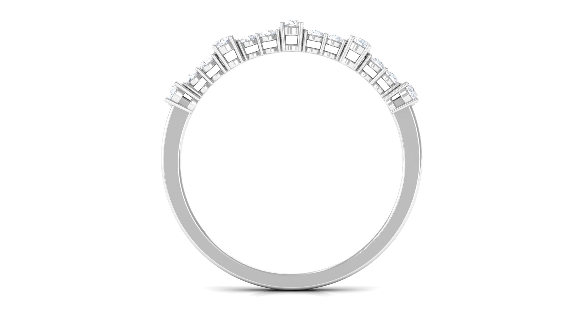 Rosec Jewels-Minimal Diamond Half Eternity Stackable Ring