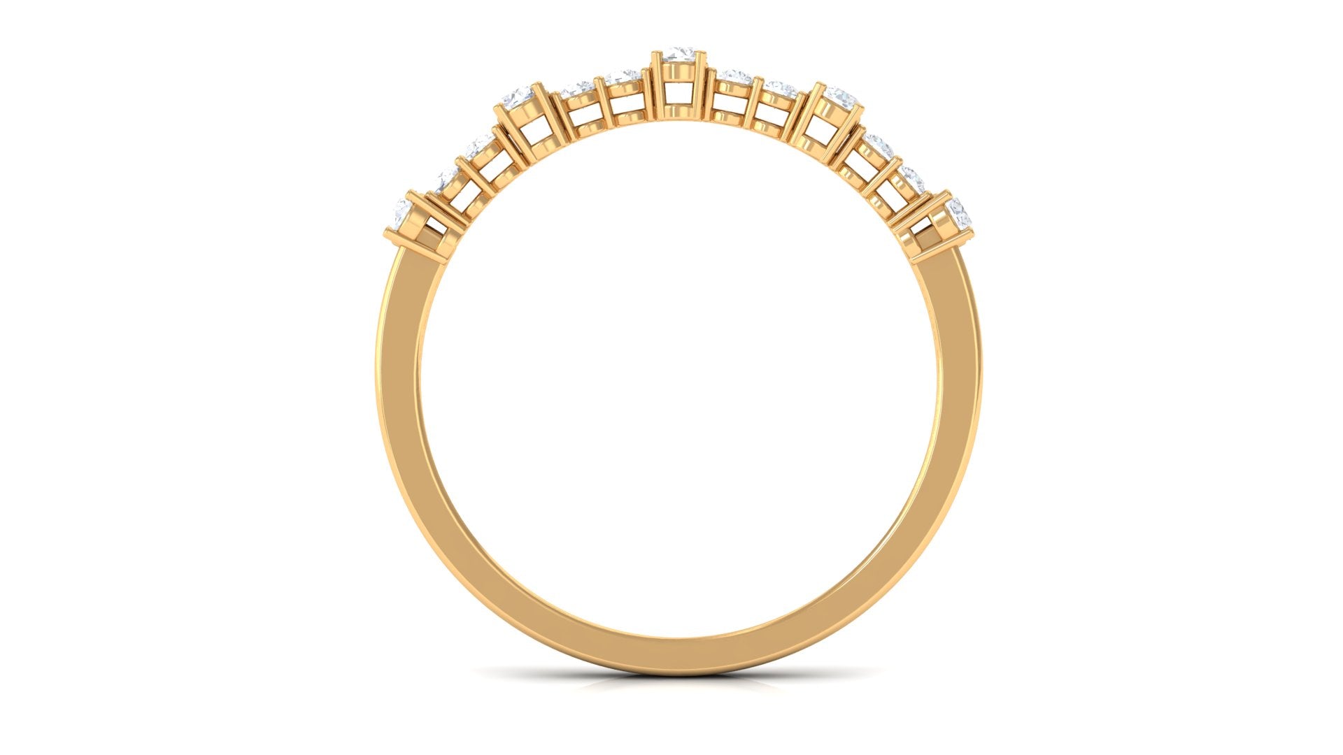 Rosec Jewels-Minimal Diamond Half Eternity Stackable Ring