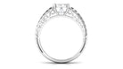 Rosec Jewels-Round Cut Real Diamond Engagement Ring with Gold Filigree Shank